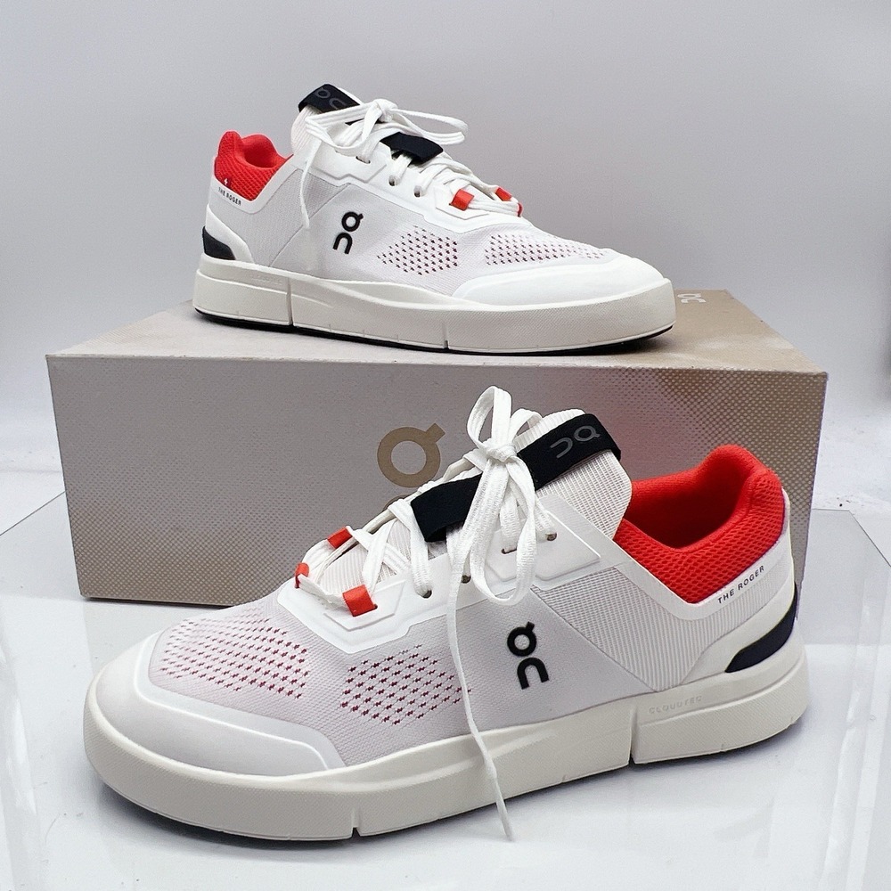 On Cloud The Roger Spin Women's Tennis Running Shoes Sneakers White Red US 8.5